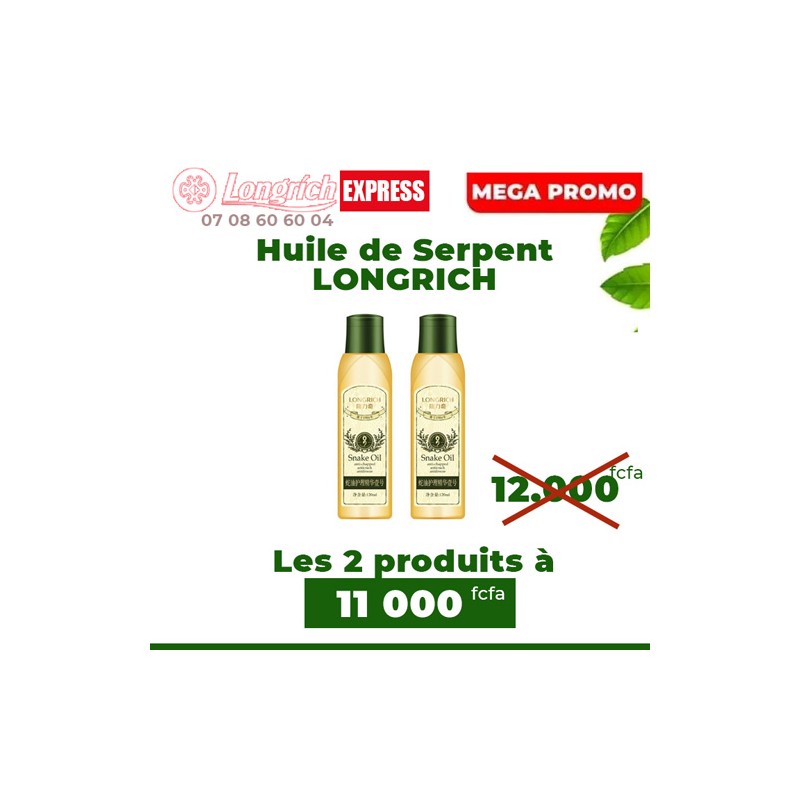 Promo 2 Huiles de serpent Longrich 120 ml