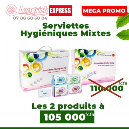 Promo 2 cartons serviettes Hygiéniques Magnétiques (Mixte) Longrich Superbklean